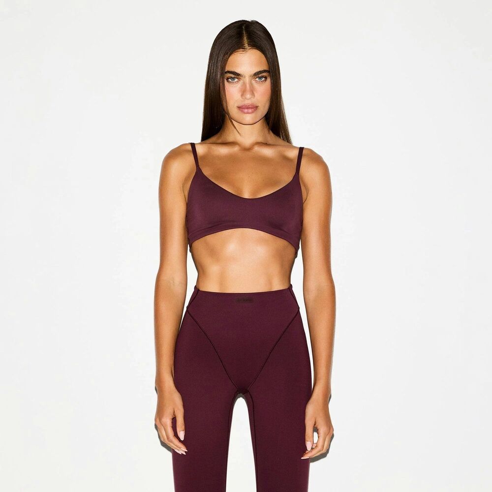 Nike Skims Matte Micro Scoop Sports Bra Currant Size Large
